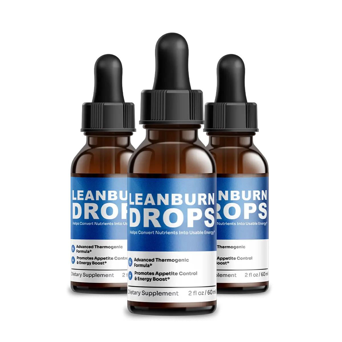 LeanBurn Drops 3 bottle 90-day supply product bundle